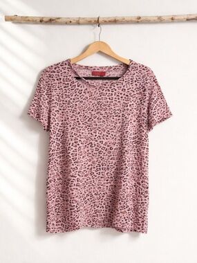 n:PHILANTHROPY Pink Leopard-Print Short Sleeve Tee
